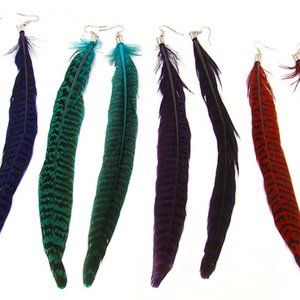 Feather earrings assortment shoulder duste…